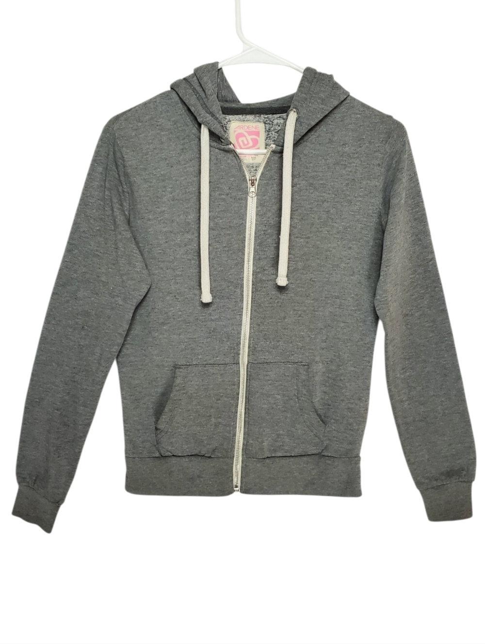 Ardene Fleece Full Zip Hoodie Sweatshirt Heathered Gray Size S